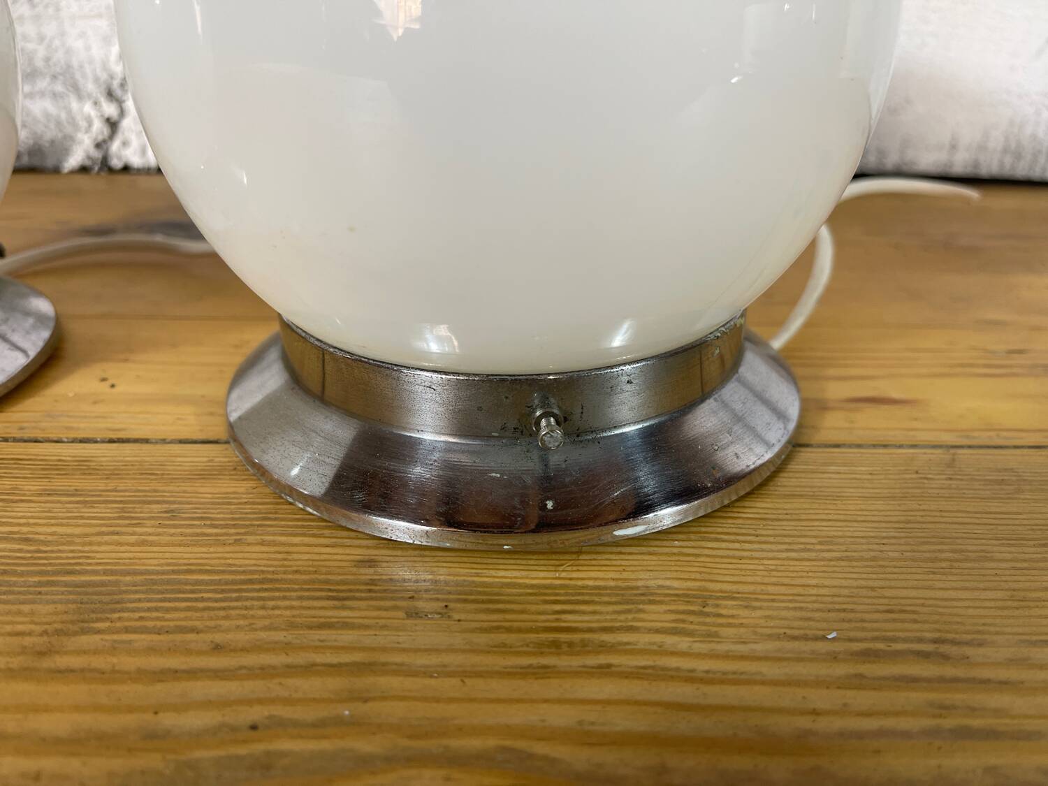 Pair of opaline ceiling lights