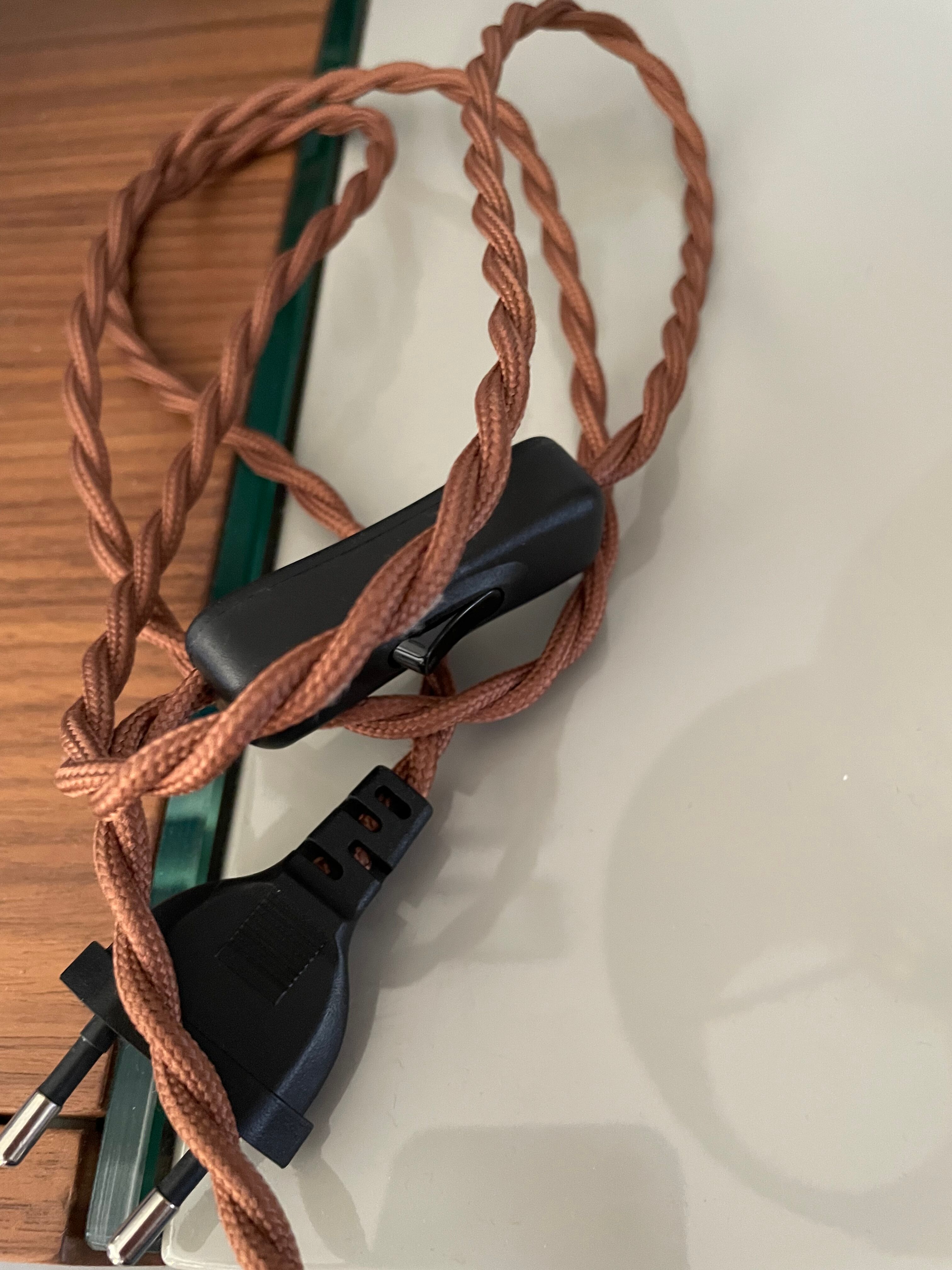 Lamp in stoneware and raffia electrified to nine