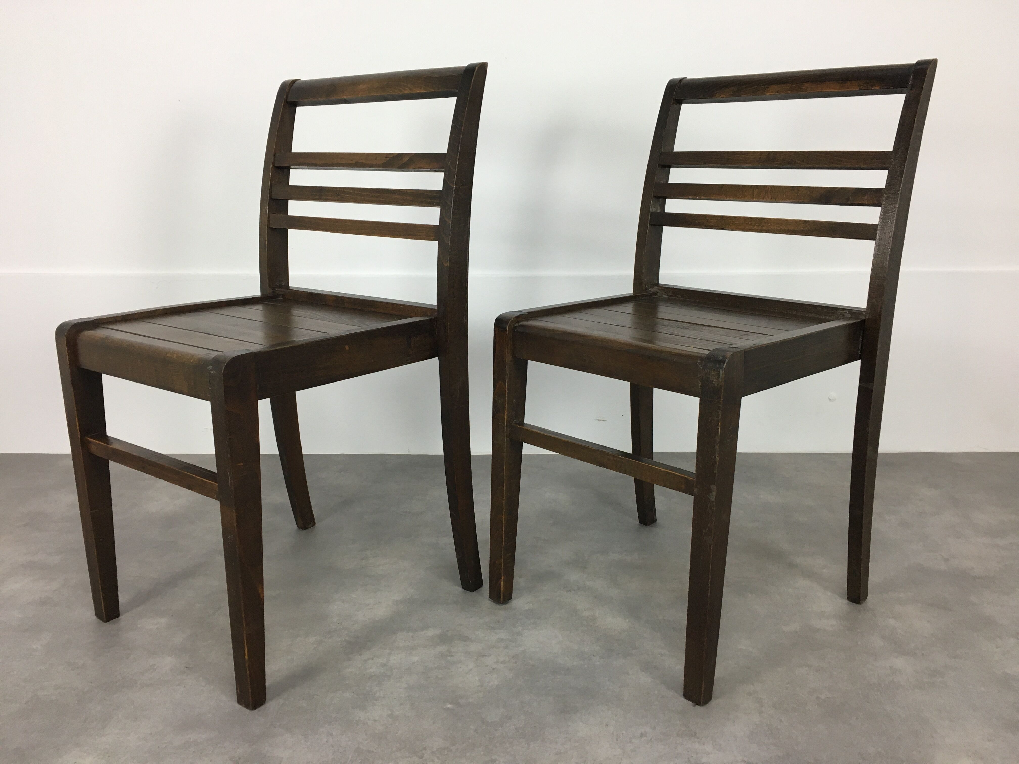 Pair of chairs René Gabriel design reconstruction 50s