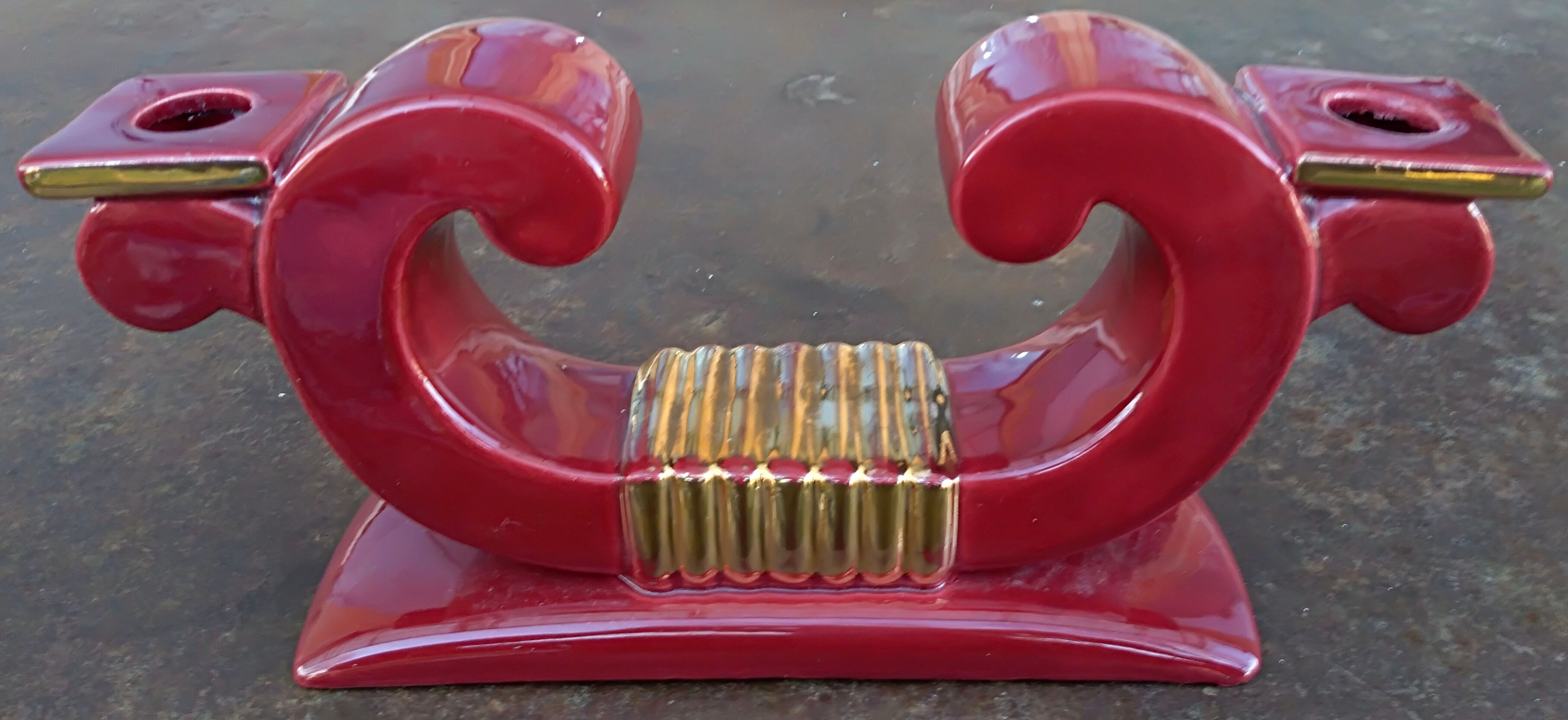 pair of ceramic candle holders 50s