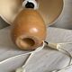 Vintage turned wooden lamp 1970