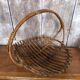 Old rattan picking basket vintage wood garden