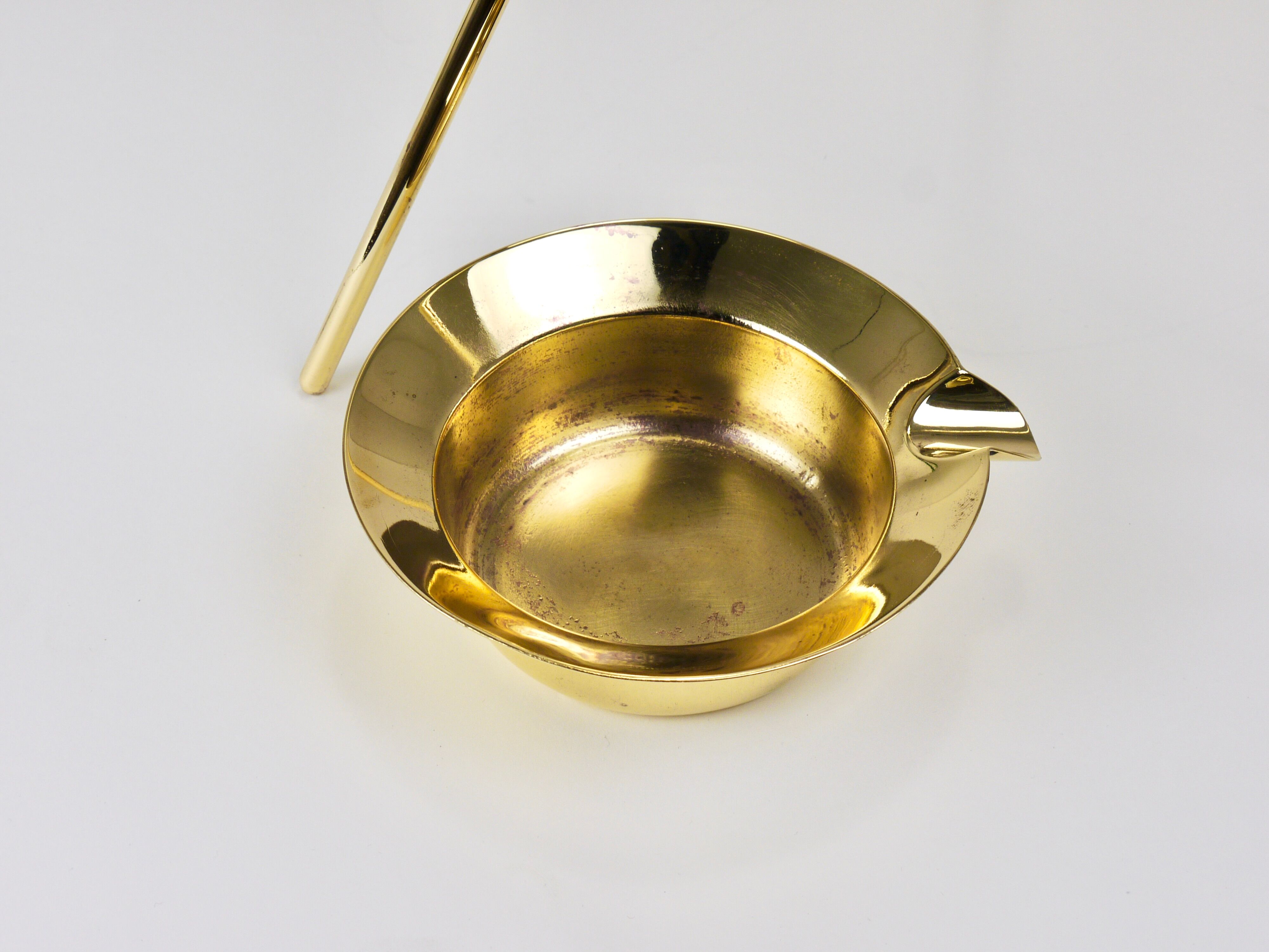 Rare Carl Auböck Brass Standing Floor Ashtray, Smoking Stand, Austria, 1950