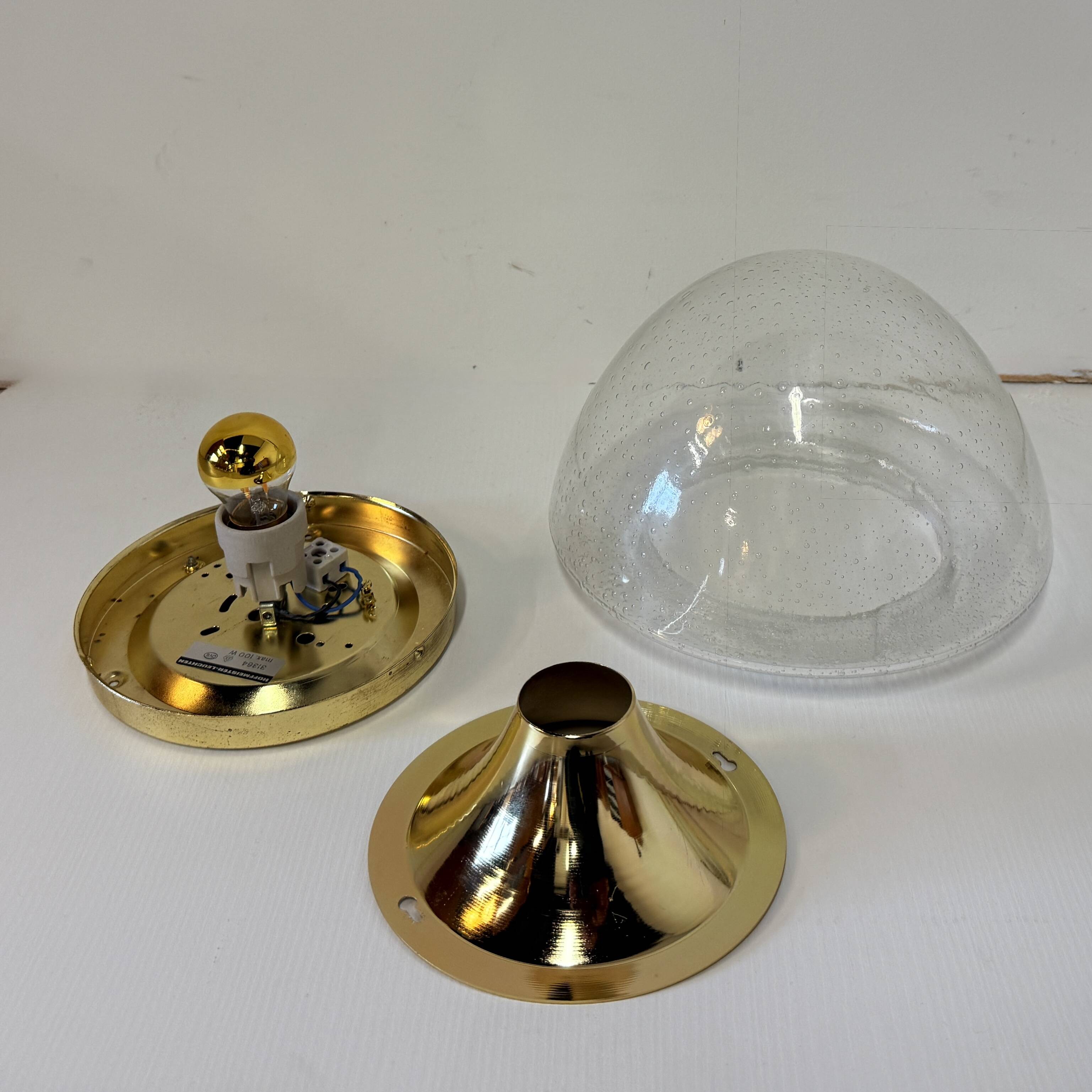 Hoffmeister bubble glass gold ceiling or wall lamp