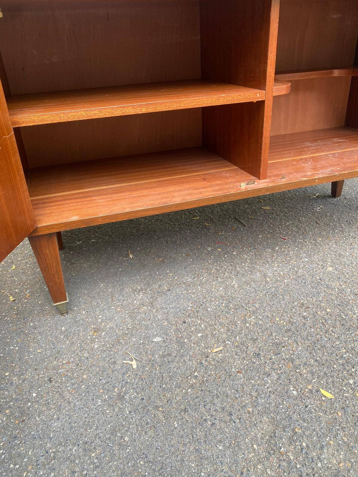 Scandinavian high buffet display cabinet in rosewood from the 1950s.