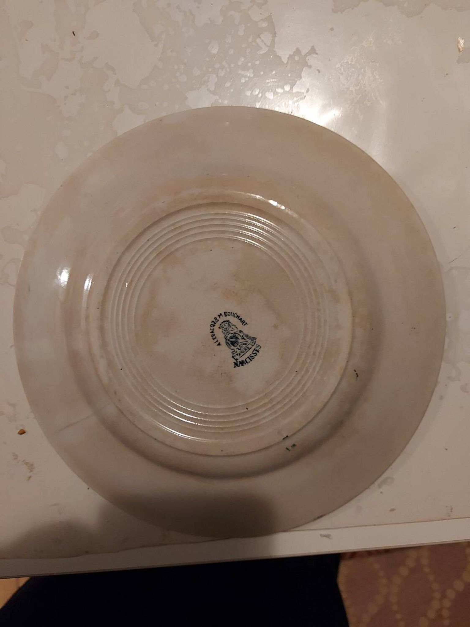 Assiette plate ancienne A.Lebacqz&M.Bouchard