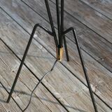 Black metal tripod floor lamp 1950