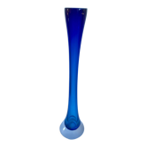 Vase soliflore en verre bleu roi années 70