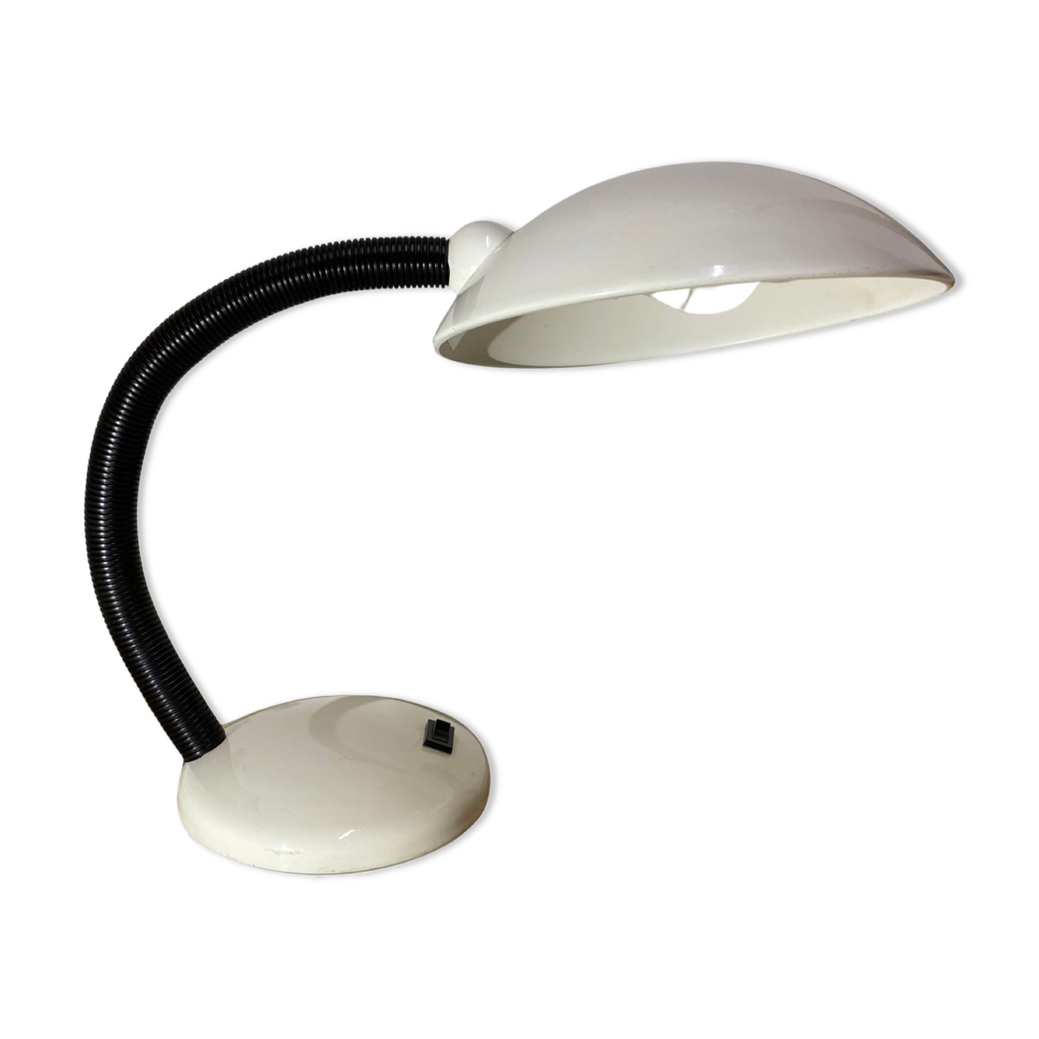 Space Age UFO Lamp - White Vintage Adjustable Desk Light 1980s | Retro Disc Lamp | Belgium Design