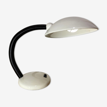 Space Age UFO Lamp - White Vintage Adjustable Desk Light 1980s | Retro Disc Lamp | Belgium Design