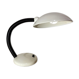 Space Age UFO Lamp - White Vintage Adjustable Desk Light 1980s | Retro Disc Lamp | Belgium Design