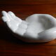 Large empty hand-shaped pocket / Vintage 70s white ceramic