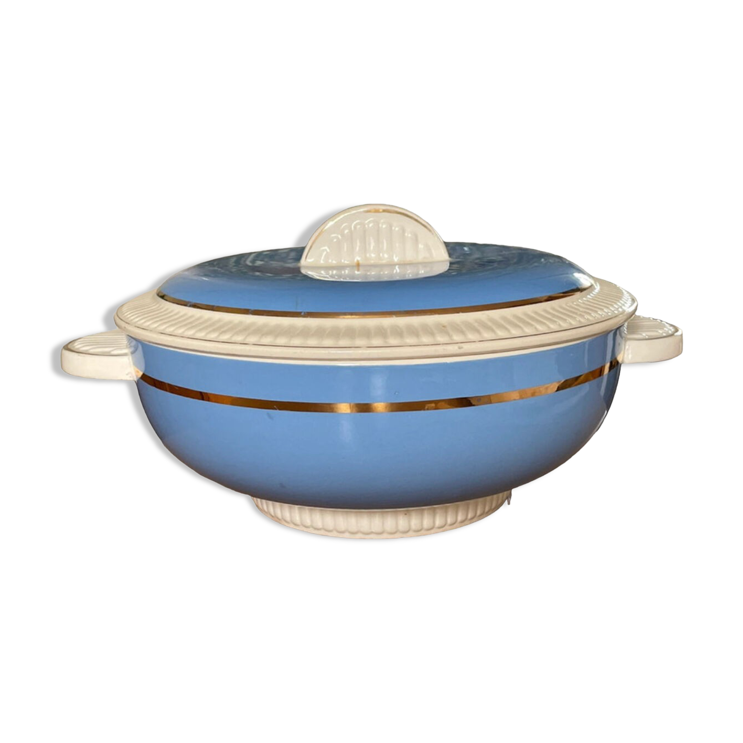 Vintage blue soup pot Villeroy and Boch 50