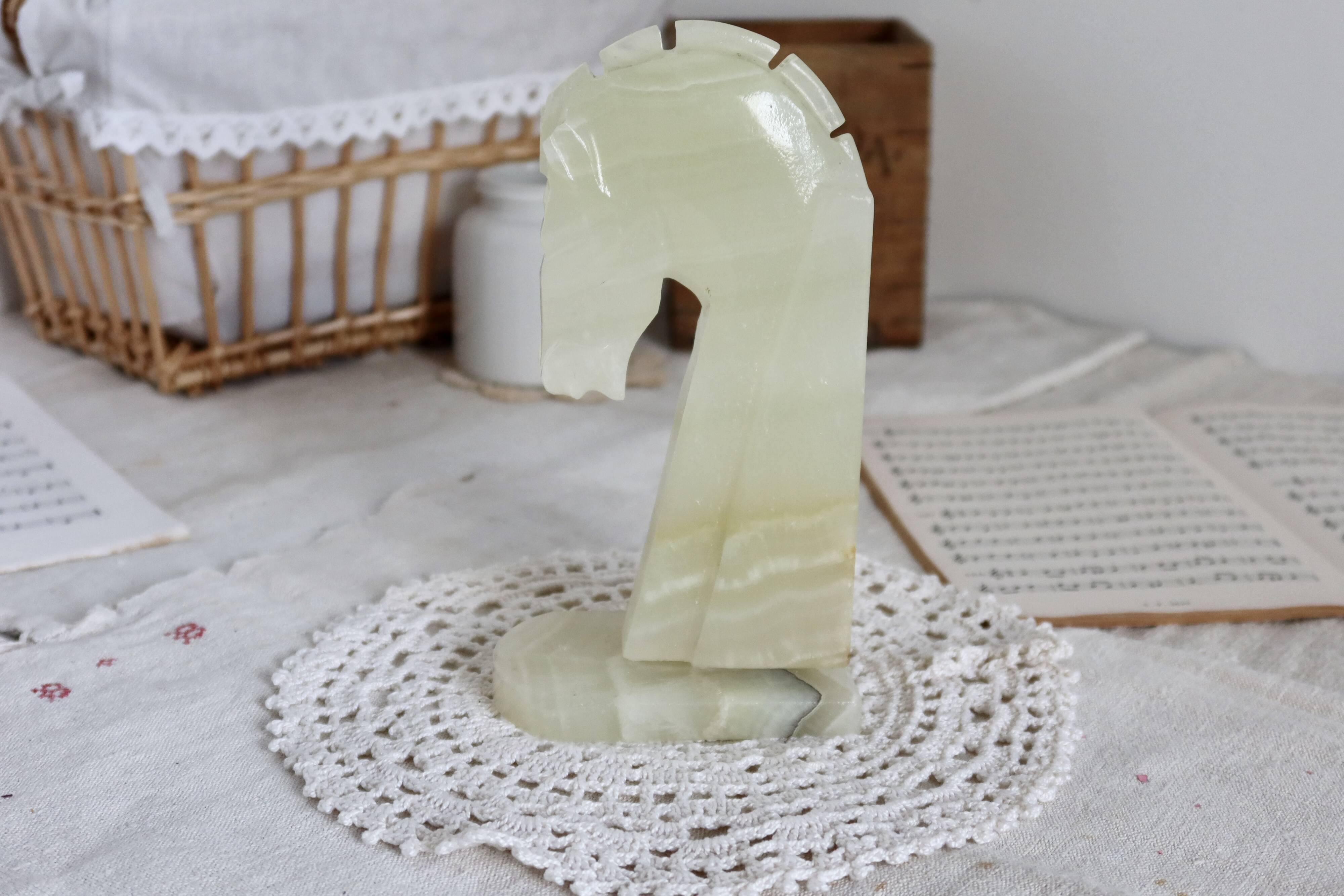 Vintage Onyx Bookend - Horse