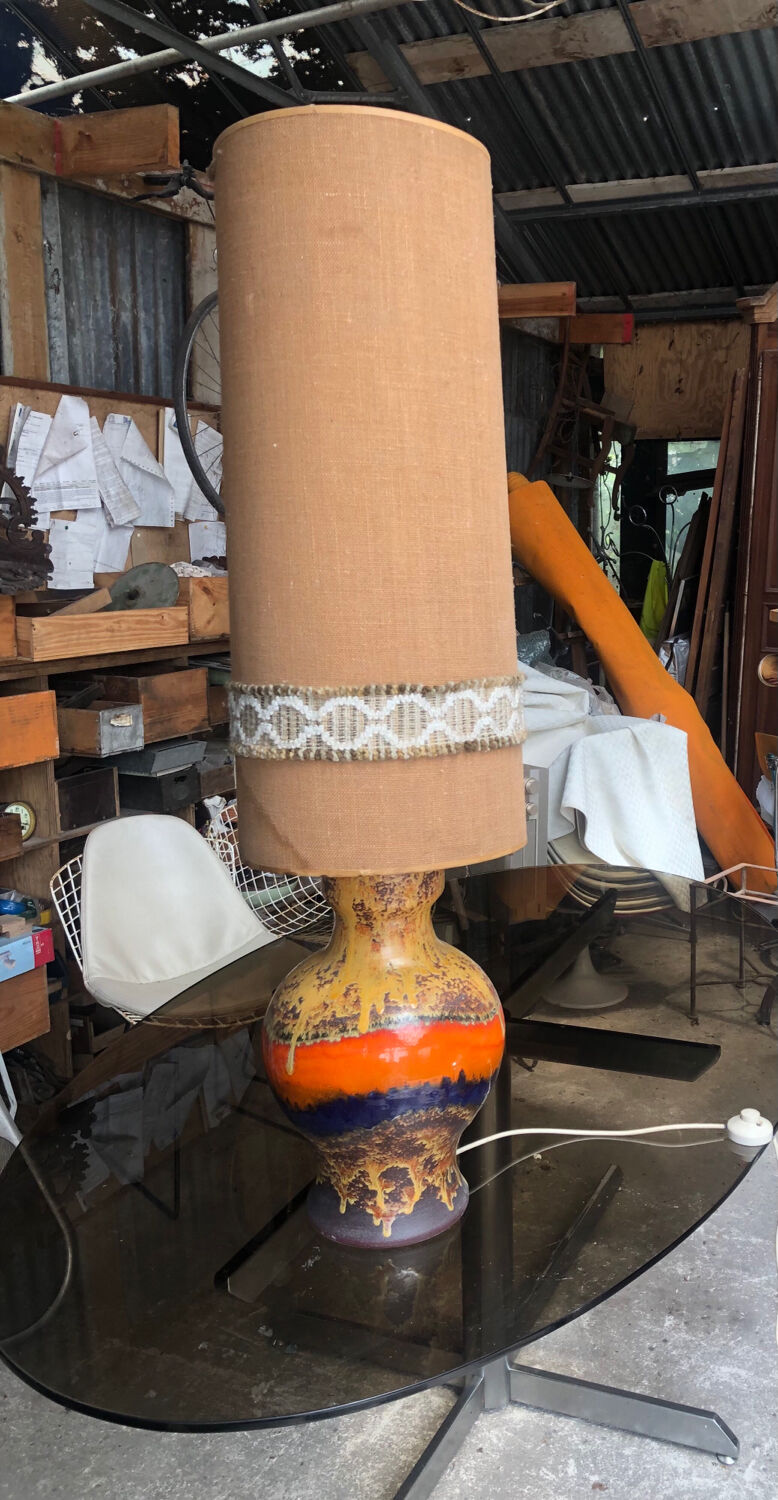 Lampe de sol céramique 1950 vintage