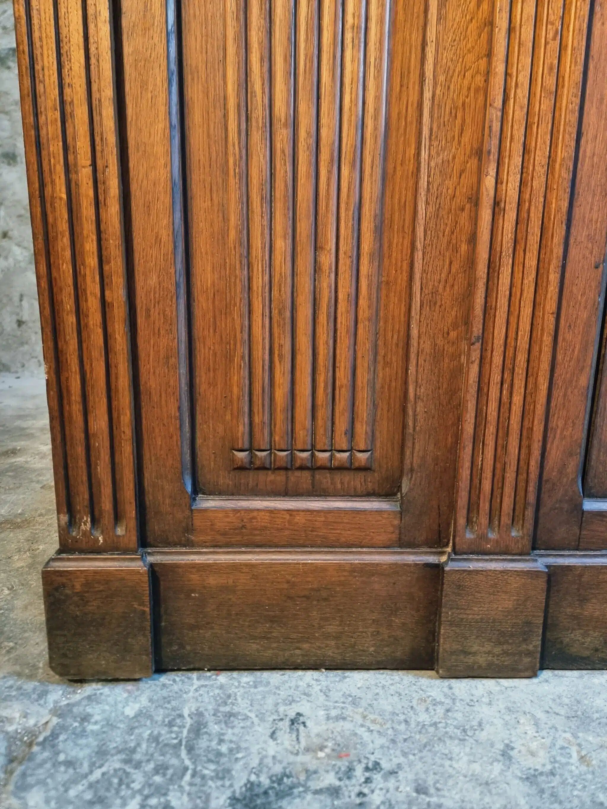 Antique French oak counter / shop counter (early 1900s)