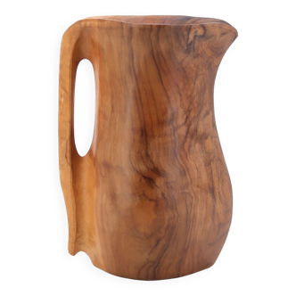 Sculptural wooden pitcher, 60s