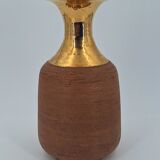 Vase en grès chamotté brut émaillé d'or, Italie, Bitossi pour Raymor, circa 1960/1970