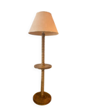 Lampadaire vintage Art déco en bois tourné