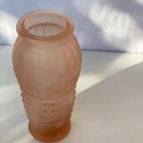 Art deco vase in pressed glass lily of the valley pattern