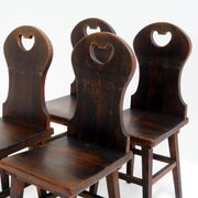 Ensemble de chaises de ferme ou de montagne en chêne massif des Pays-Bas