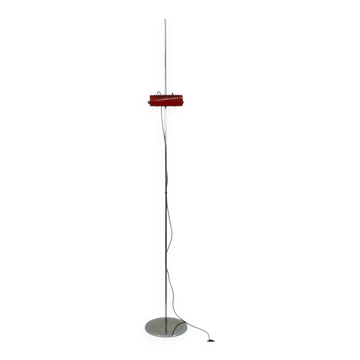 Lampe de sol réglable en spot rouge italienne de l'ère spatiale