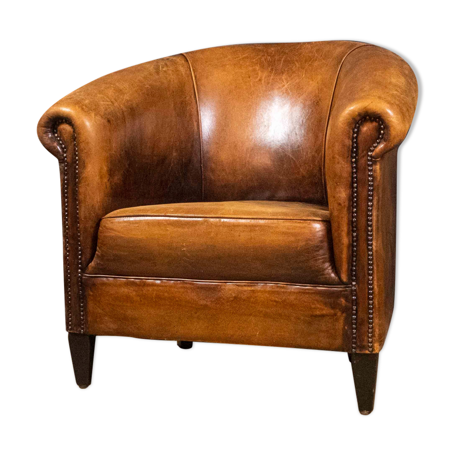 Vintage armchair cuir de mouton