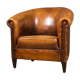 Fauteuil vintage cuir de mouton