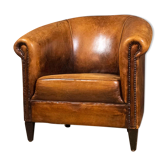 Fauteuil vintage cuir de mouton