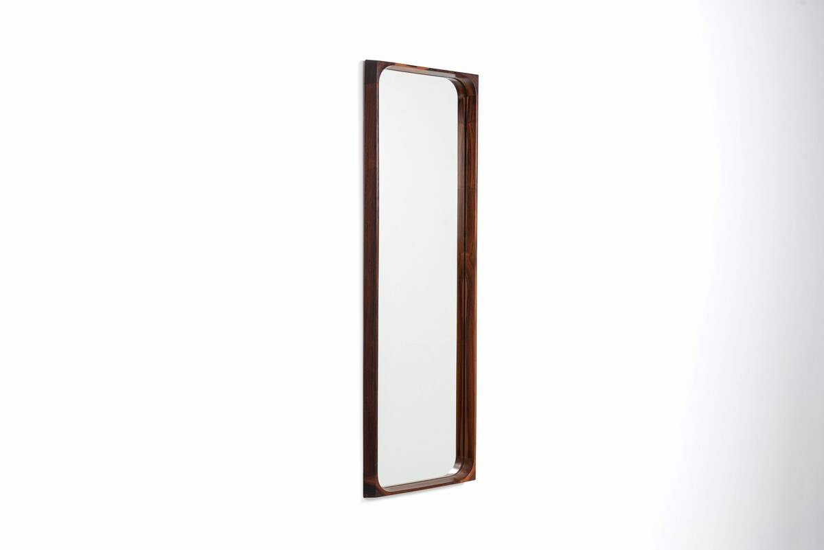 Miroir mural Niels Clausen en palissandre NC Mobler Danemark 1960