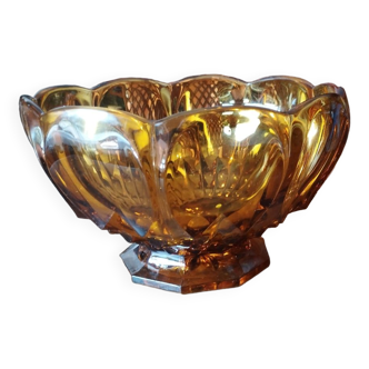 Amber art deco style salad bowl