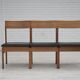 1970s, Danish design, set of 3 church chairs, leather, oak wood.