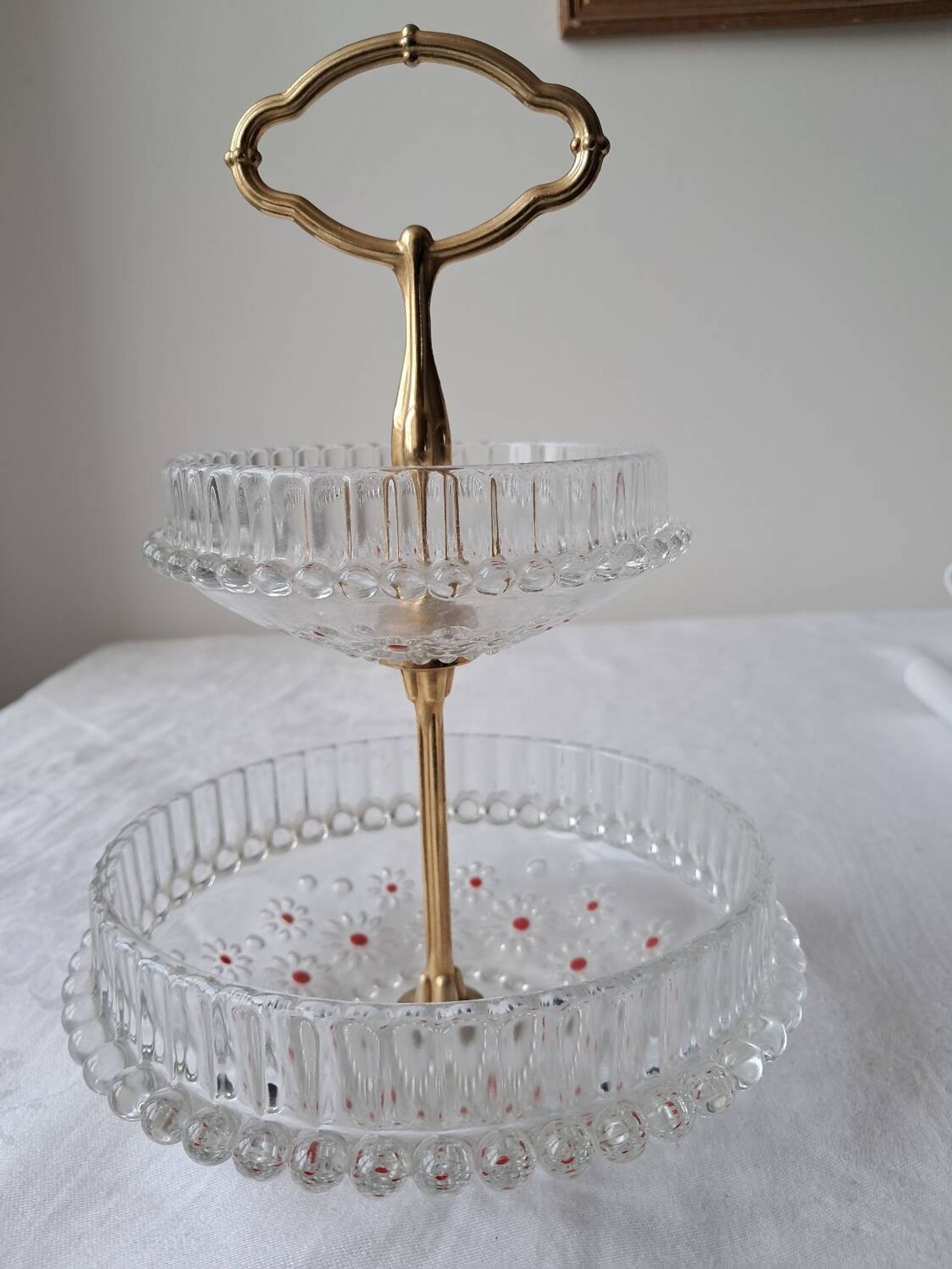 Plateau à étages En verre série Paloma, Attribué à Walther Glas.  1970