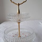 Paloma series glass tiered tray, Attributed to Walther Glas. 1970