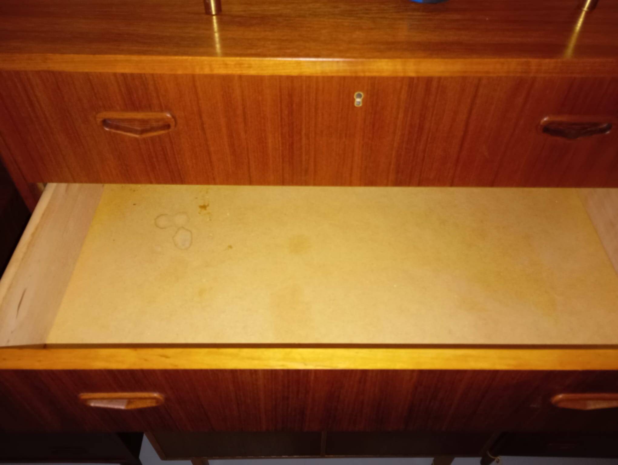 Scandinavian chest of drawers with three teak drawers from the 1960s.