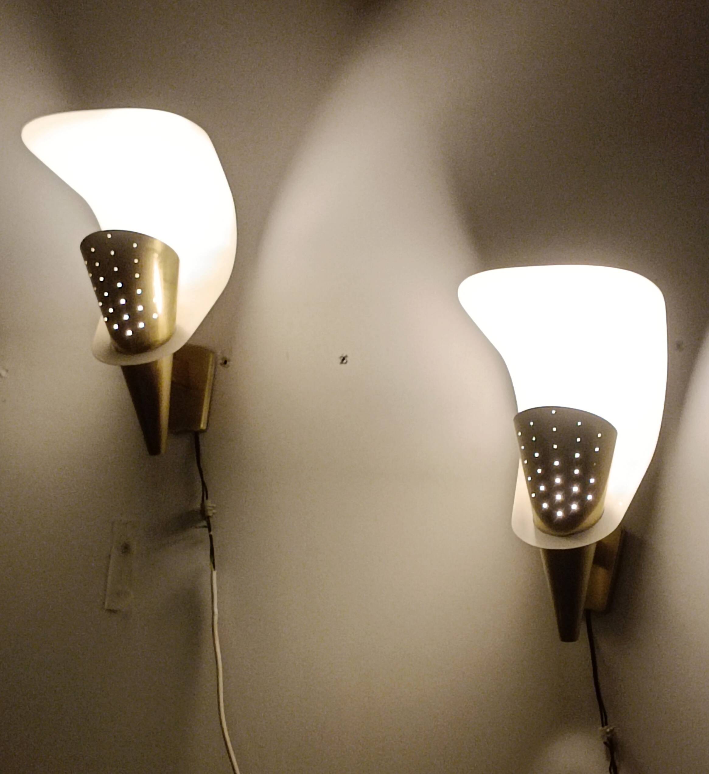Modernist wall sconces by Metalarte 1950-60