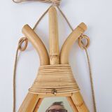 Vintage rattan mirror 1960