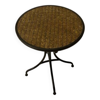 Rattan side table