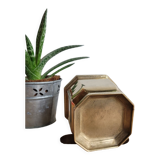 Octagonal brass pot cover