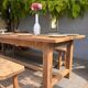Grande table de ferme avec 2 bancs