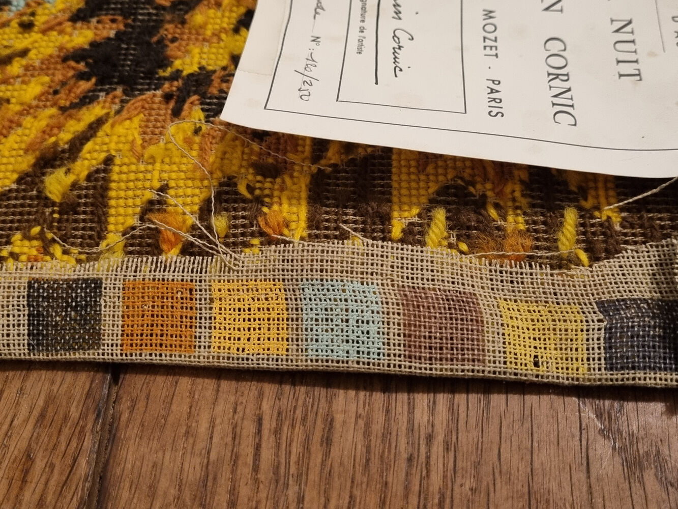 Tapestry "La nuit", by Alain Cornic, vintage, 60s