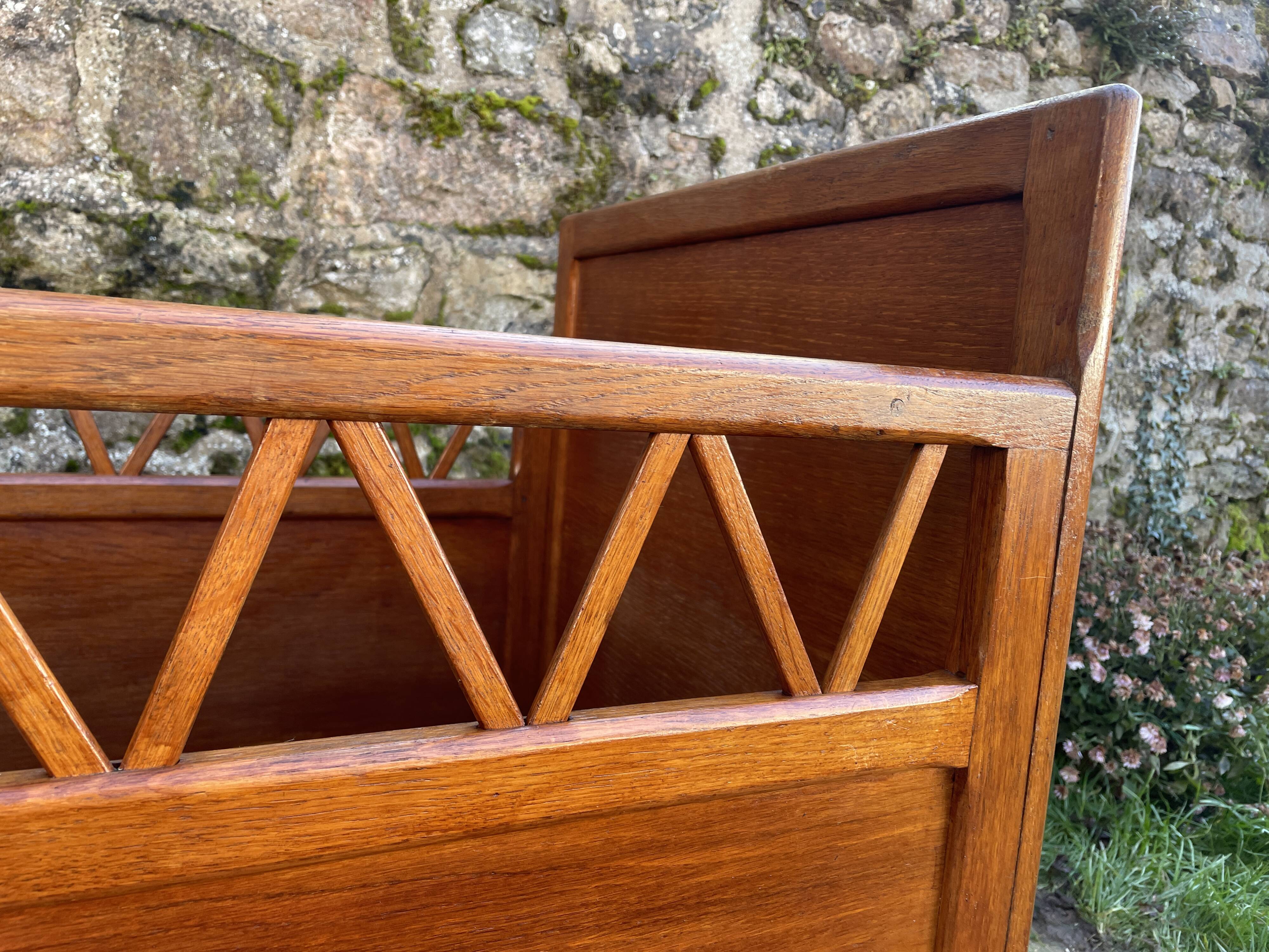 Handmade children's bed with compass feet 1950
