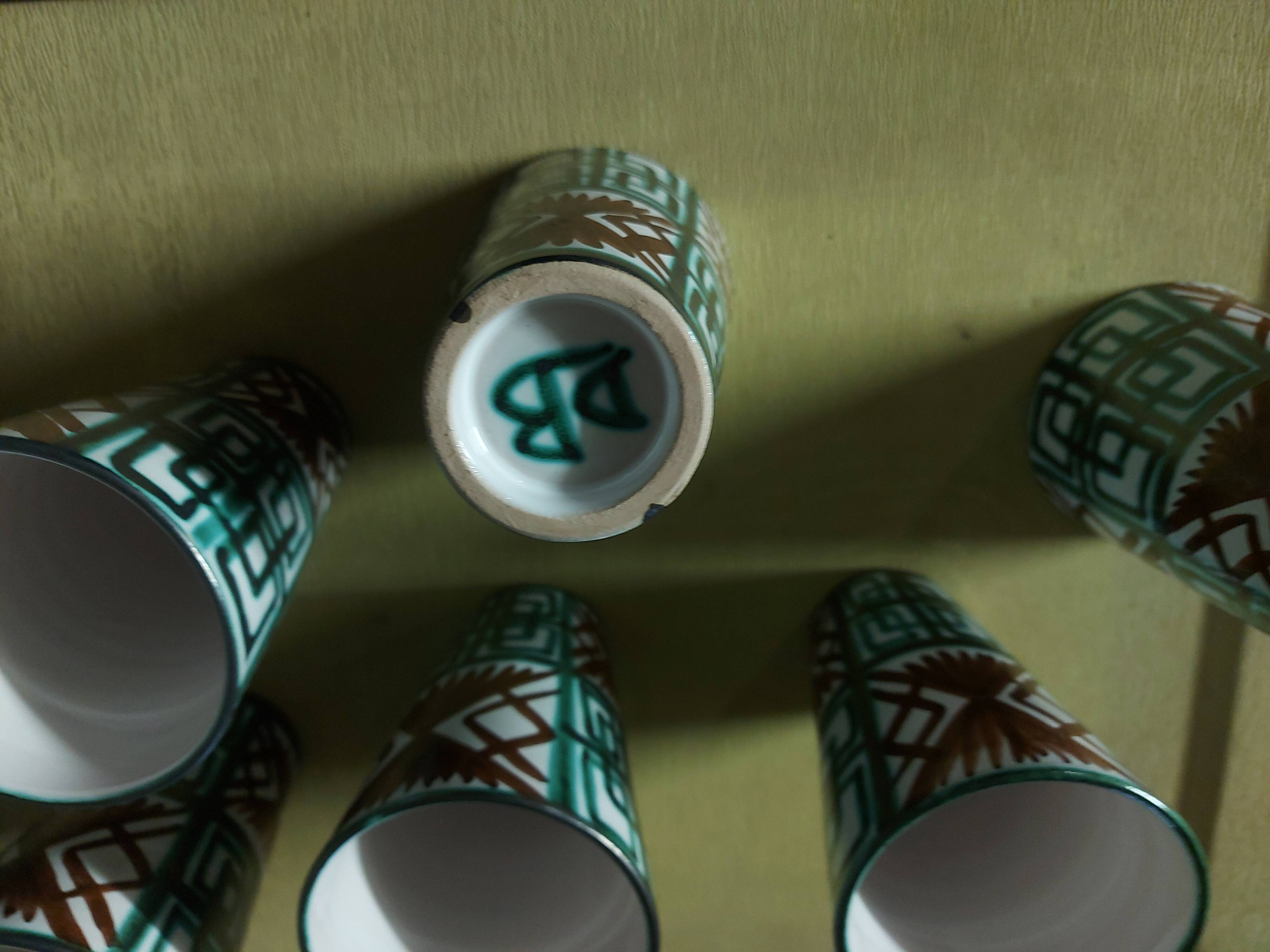 6 glasses, ceramic mugs, vallauris dominique baudart