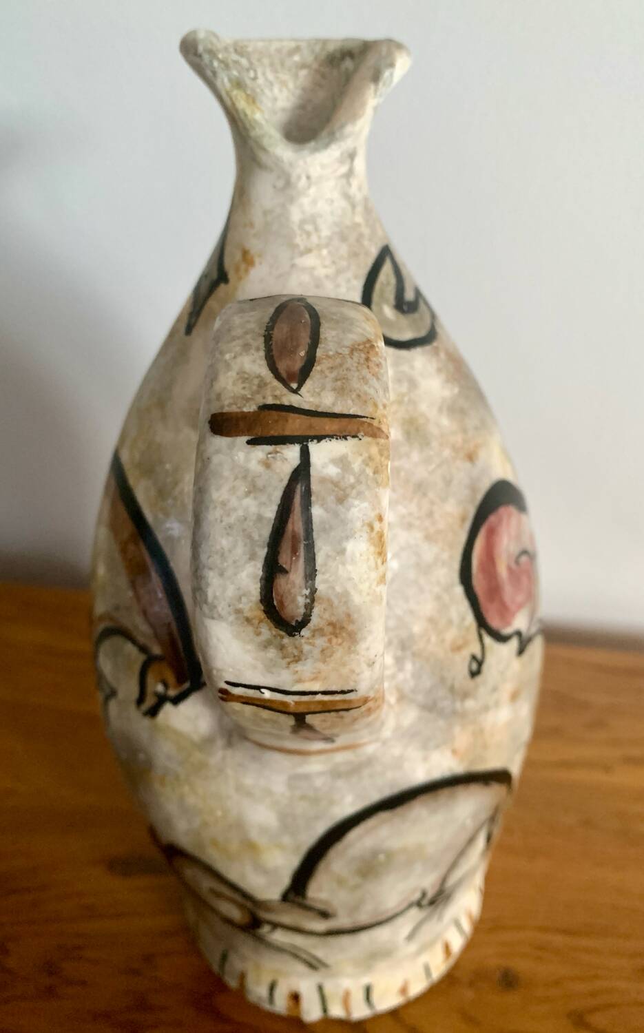 Antique stoneware pitcher – animal rock decoration – around 1900 – Puis style