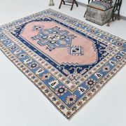 6x9 oushak vintage rug, 186x267cm