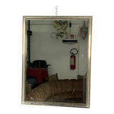 Romeo Rega, vintage mirror with double brass frame and chrome. Italy 1970s