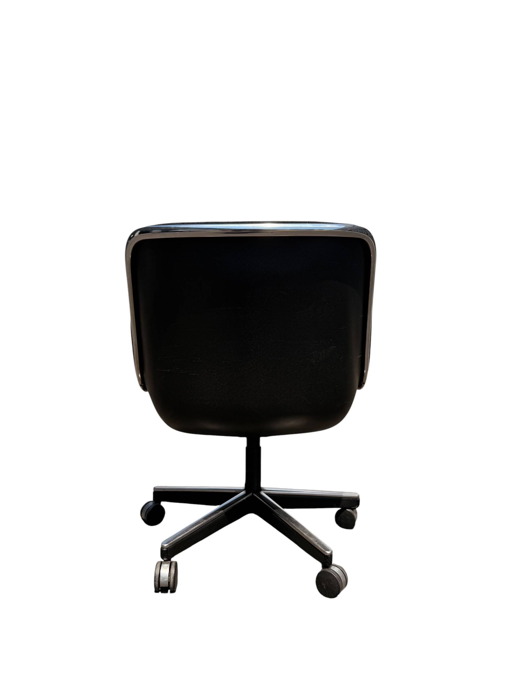 Charles Pollock Office Chair for Knoll - Grey Fabric on Wheels