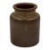 Vintage cylindrical ceramic workshop vase with speckled brown glaze.