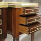 Pair of Nightstands Mahogany White Carrara Marble Louis XVI Style