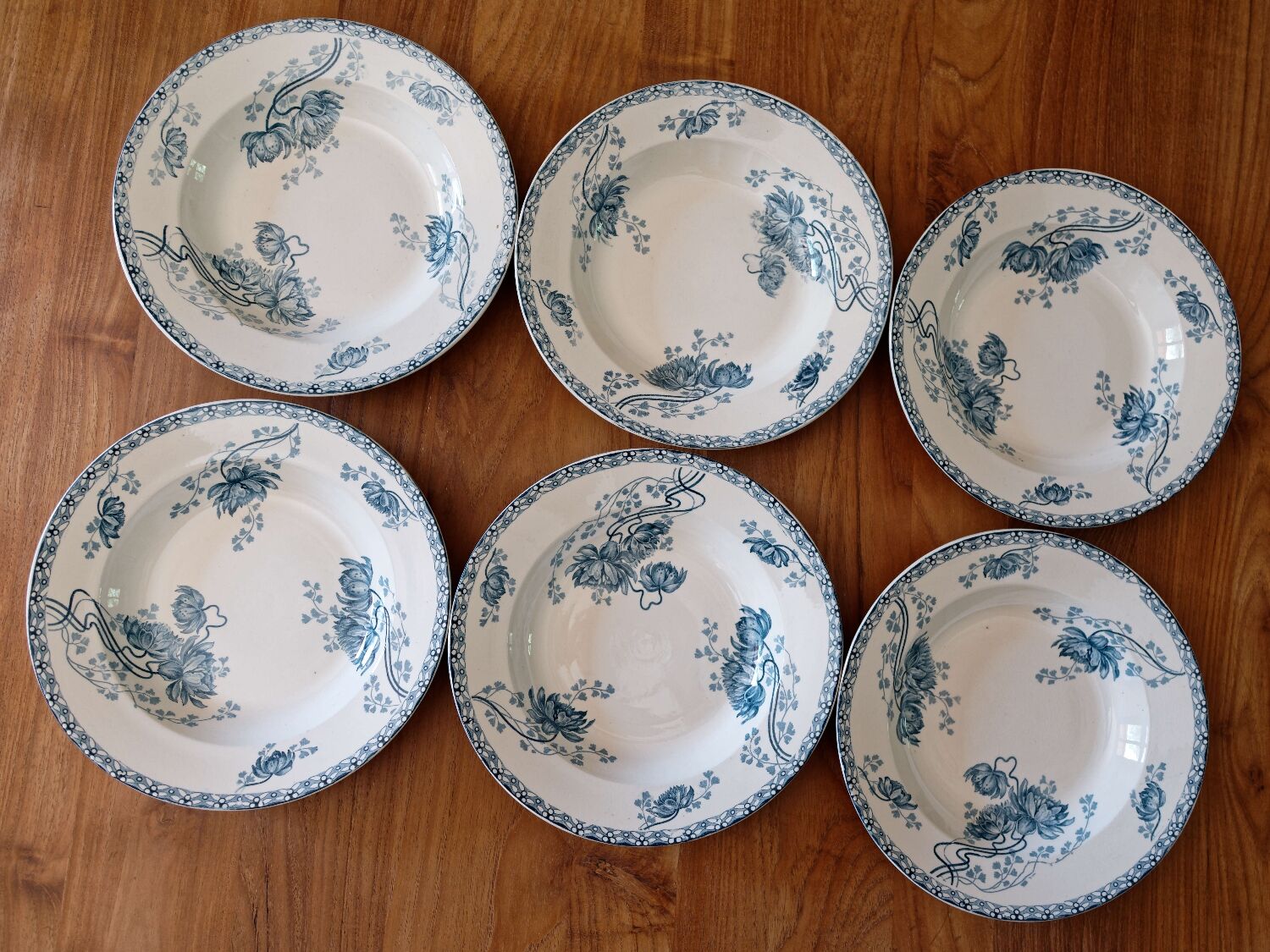 Iron earth soup plates Sarreguemines Royat